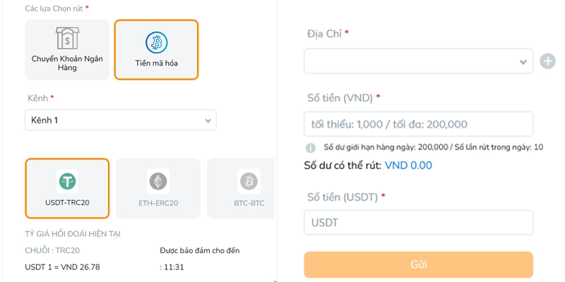 Cách rút tiền bk8 qua ví điện tử Crypto